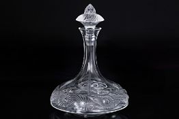 A LALIQUE GLASS 'POMME DE PIN' DECANTER