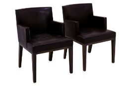 A PAIR OF CHRISTIAN LIAIGRE 'TORIBIO' LEATHER ARMCHAIRS