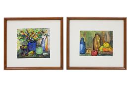 UNKNOWN ARTIST - TWO STILL LIFE WATERCOLOURS