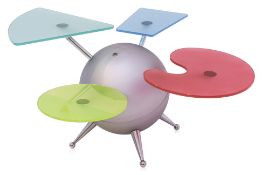 A ROLF BENZ 'SPUTNIK' COFFEE TABLE