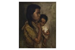 DULLAH (INDONESIAN, 1919-1996) - MOTHER AND CHILD