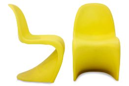 A PAIR OF YELLOW 'PANTON' CHAIRS BY VITRA