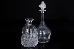A LALIQUE 'ROXANNE' DECANTER AND A CARAFE