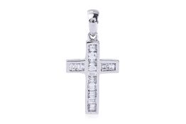 A DIAMOND CROSS PENDANT