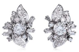 A PAIR OF DIAMOND EARRINGS