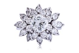 A DIAMOND CLUSTER RING