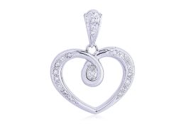 A HEART-SHAPED DIAMOND PENDANT
