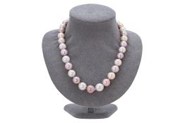 A LARGE FRESHWATER CULTURED PEARL NECKLACE