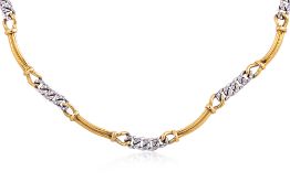 AN ITALIAN DIAMOND TWO TONE NECKLACE