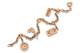 A GOLD CHARM BRACELET BY BVLGARI