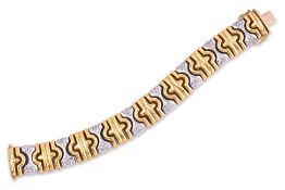 A DIAMOND TWO TONE BRACELET
