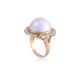 A MABE CULTURED PEARL AND DIAMOND RING - Image 3 of 5