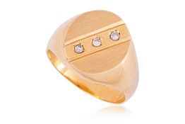 A DIAMOND SIGNET RING