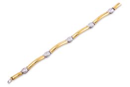 AN ITALIAN DIAMOND TWO TONE BRACELET
