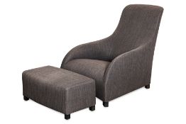 A B&B ITALIA 'APTA' ARMCHAIR AND FOOTREST