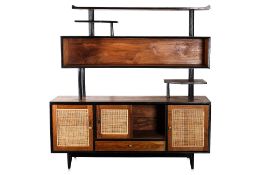 A MID-CENTURY TEAK WALL UNIT