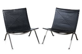 A PAIR OF POUL KJAERHOLM PK-22 CHAIRS FOR FRITZ HANSEN