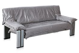 A ROLF BENZ GREY LEATHER SOFA