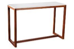 A CONSOLE TABLE WITH MARBLE TOP