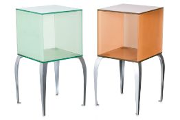 A PAIR OF PHILIPPE STARCK 'GELLY' GLASS DISPLAYS