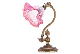 A FRENCH ART NOUVEAU BRASS TABLE LAMP