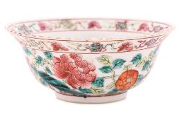 A FAMILLE ROSE PHOENIX AND PEONY BOWL