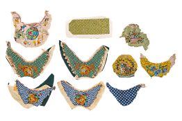 A GROUP OF 11 BEADED EMBROIDERY PANELS