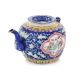 A FAMILLE ROSE BLUE GROUND TEAPOT AND COVER - Image 1 of 6