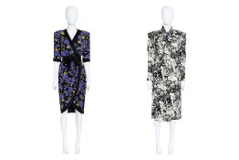 TWO YVES SAINT LAURENT FLORAL PRINT DRESSES