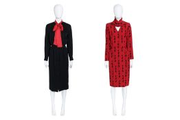 A PAIR OF CHRISTIAN DIOR LONG SLEEVE DRESSES