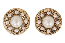A PAIR OF LARGE CHANEL EARRINGS