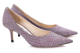 A PAIR OF JIMMY CHOO 'LOVE 65' GLITTER PUMPS