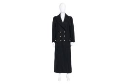 A CHANEL BLACK WOOL PEACOAT