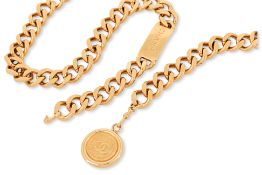 A LARGE CHANEL CC MEDALLION CHAIN BELT