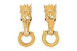 A PAIR OF NINA RICCI EQUESTRIAN EARRINGS