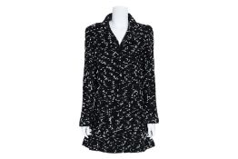 A CHANEL BLACK AND WHITE TWEED RIBBON ENSEMBLE