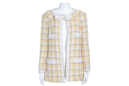 A CHANEL YELLOW TWEED JACKET