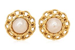 A PAIR OF CHANEL CHAIN EARRINGS