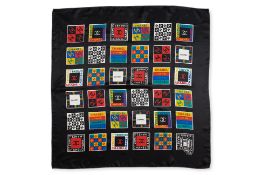 A CHANEL MONOGRAM PRINT SILK SCARF