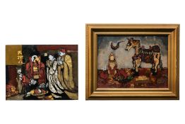 LUC QUOC NHUONG (VIETNAMESE, 1944-2019) - TWO LACQUER PANELS