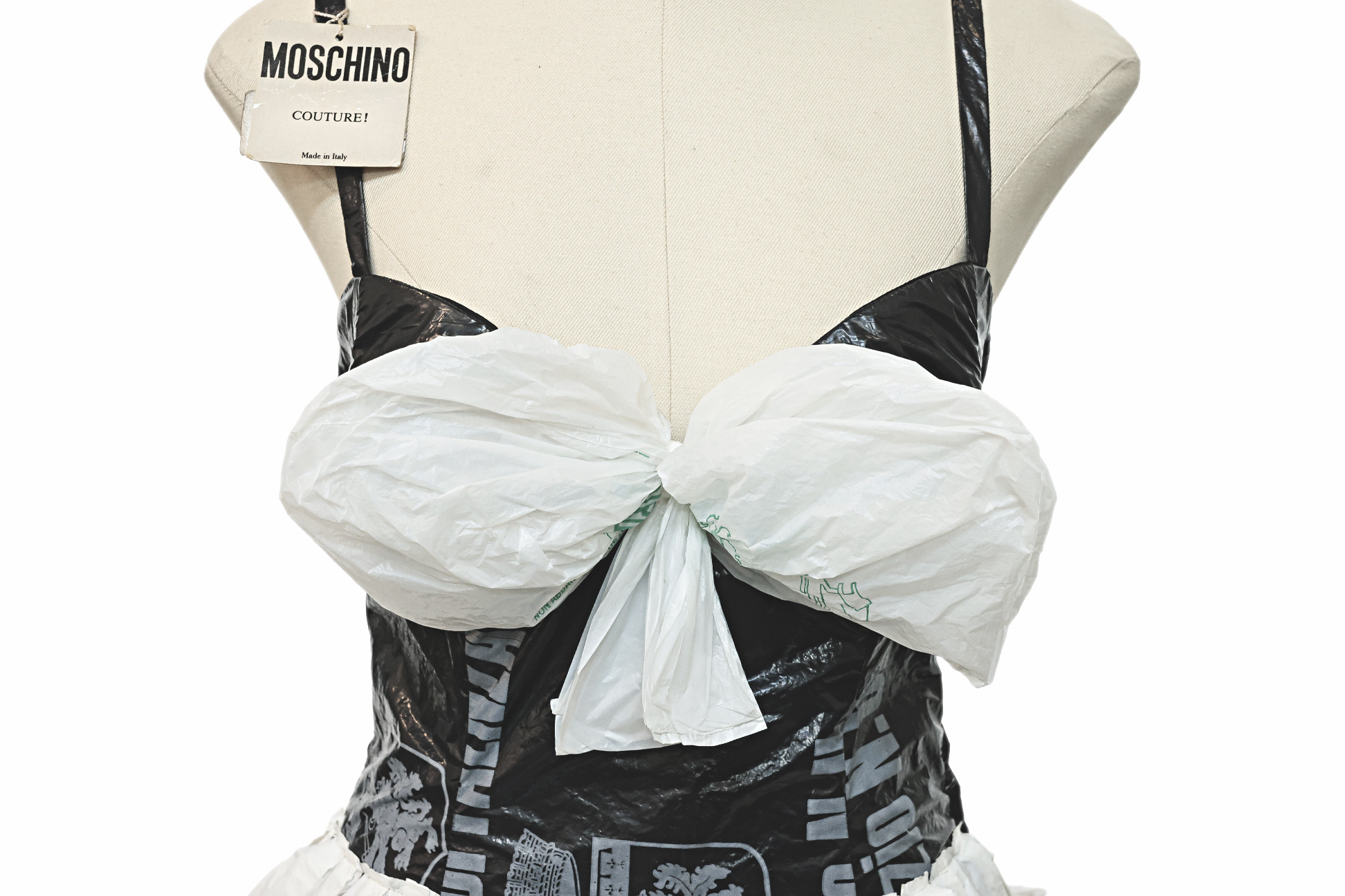 FRANCO MOSCHINO (ITALIAN, 1950-1997) PLASTIC BAG GOWN - Image 4 of 6