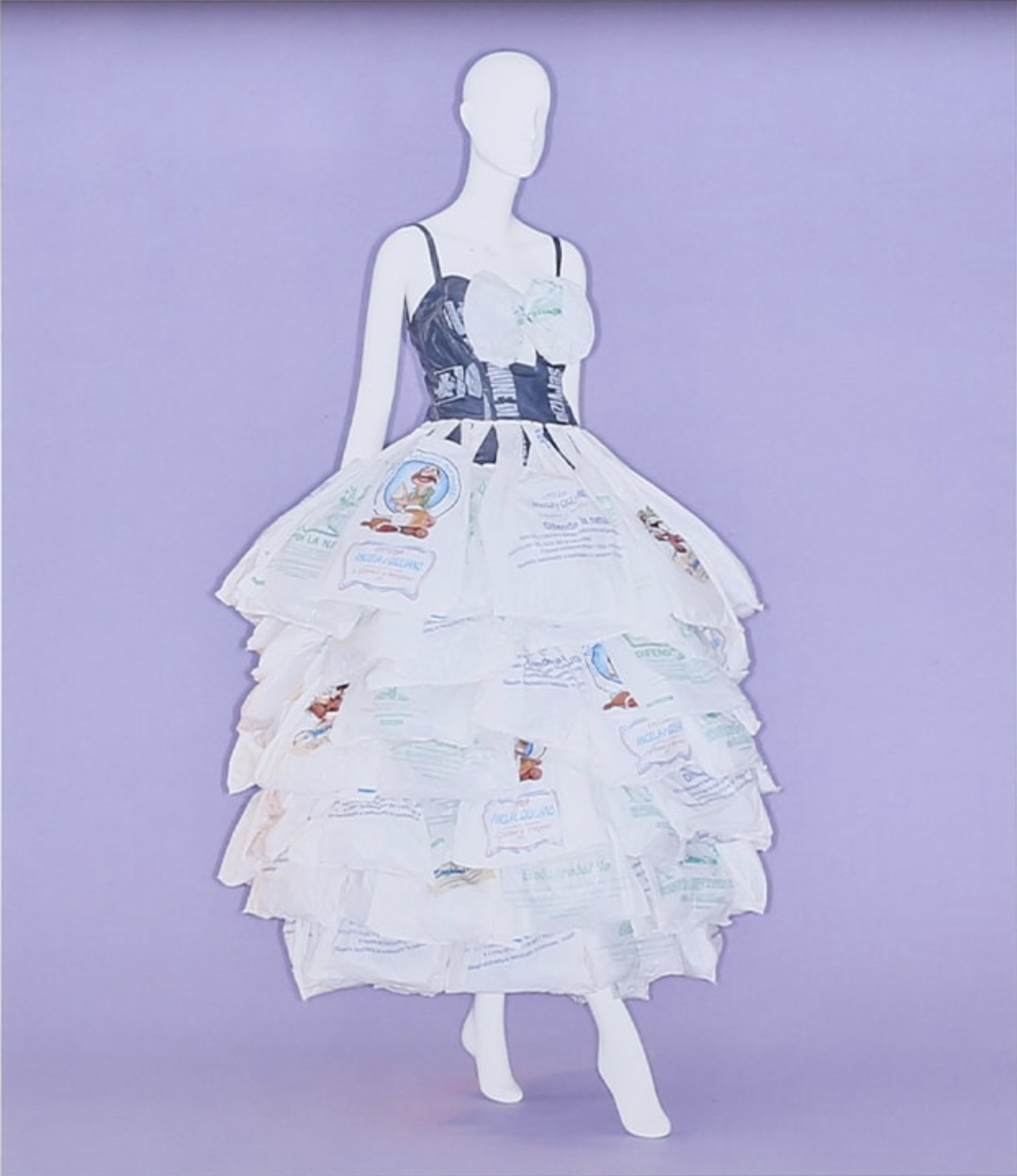 FRANCO MOSCHINO (ITALIAN, 1950-1997) PLASTIC BAG GOWN - Image 5 of 6