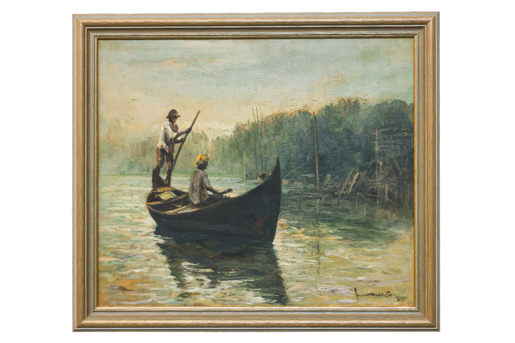 INANTA HADIPRANOTO (INDONESIAN, B. 1948) - MEN IN BOAT - Image 3 of 4