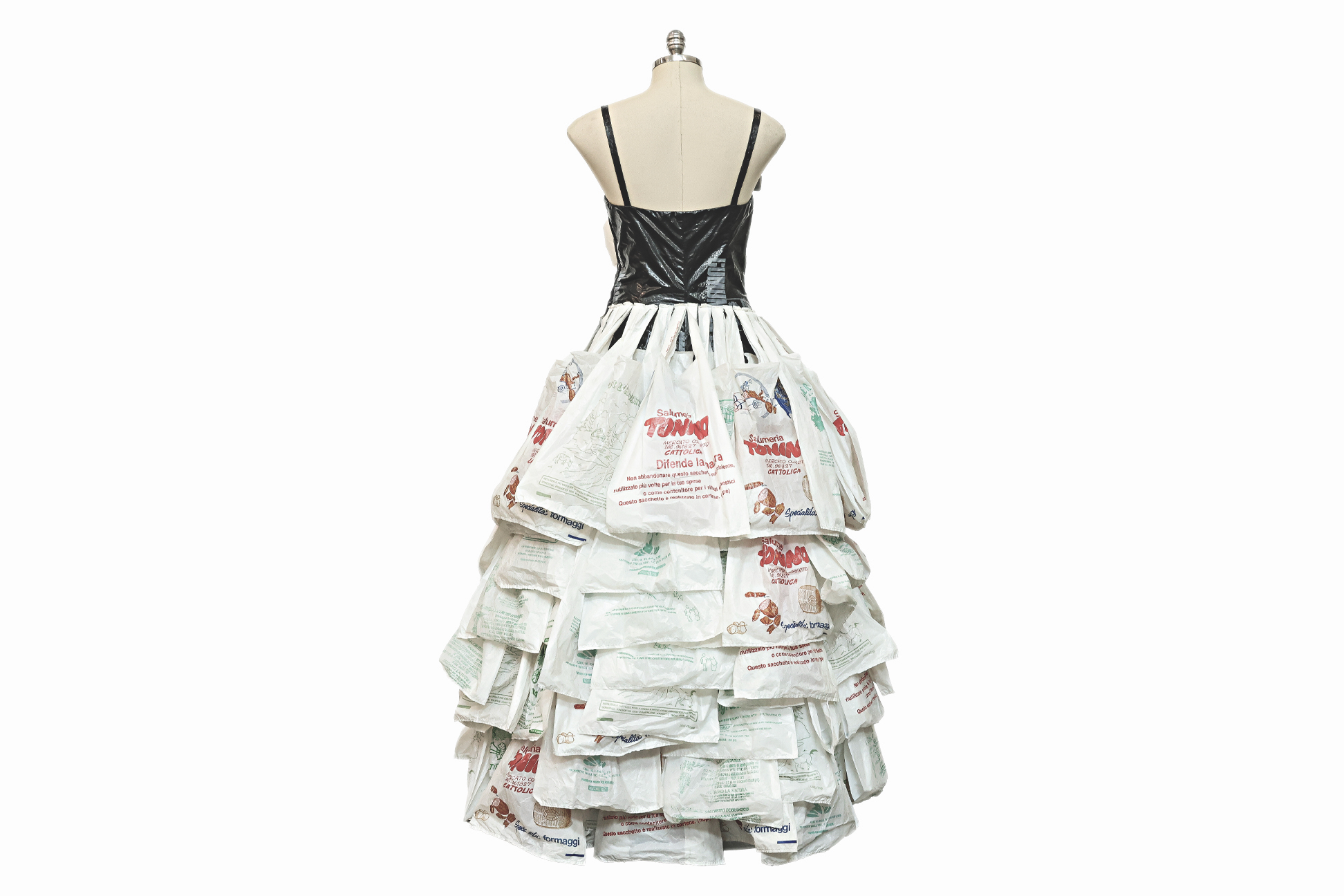 FRANCO MOSCHINO (ITALIAN, 1950-1997) PLASTIC BAG GOWN - Image 3 of 6
