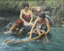 INANTA HADIPRANOTO (INDONESIAN, B. 1948) - WOMEN AT RIVER