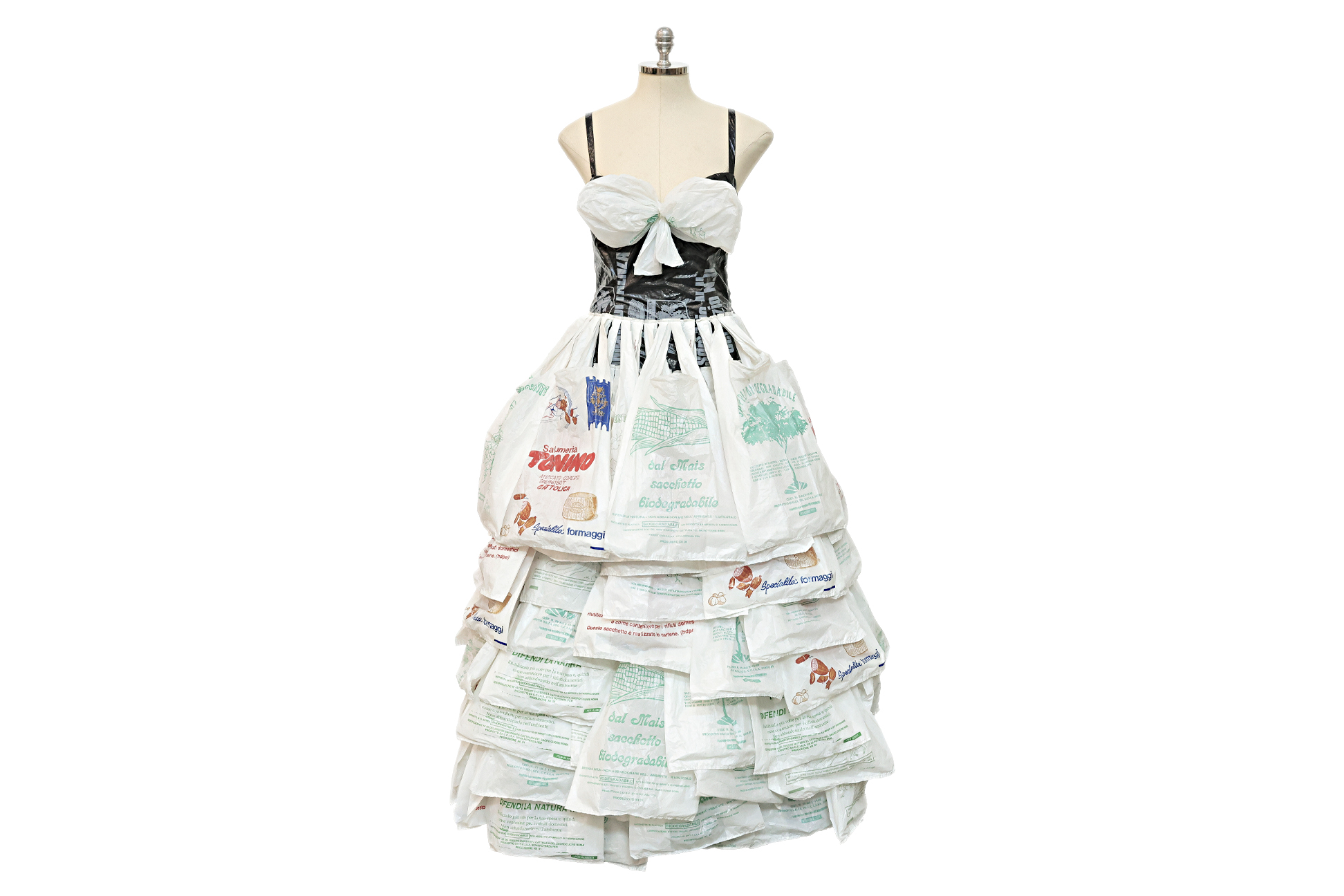FRANCO MOSCHINO (ITALIAN, 1950-1997) PLASTIC BAG GOWN