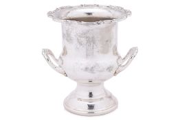 A SILVER PLATED CHAMPAGNE COOLER