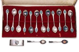 A GROUP OF AUSTRALIAN SILVER SPOONS AND A NAPKIN RING