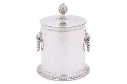 A SPANISH SILVER PLATED ICE BUCKET AND COVER