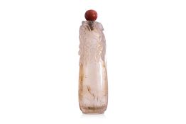 A ROCK CRYSTAL DRAGON HEAD SNUFF BOTTLE